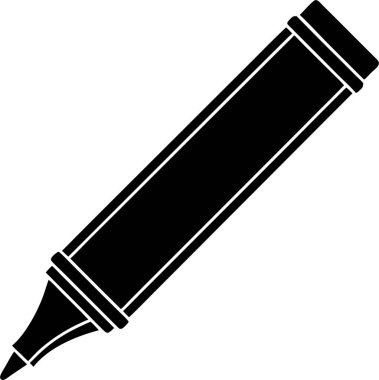 Beyaz arkaplanda bir işaret vektörünün siyah silueti Art & Illustration