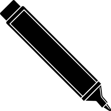 Beyaz arkaplanda bir işaret vektörünün siyah silueti Art & Illustration