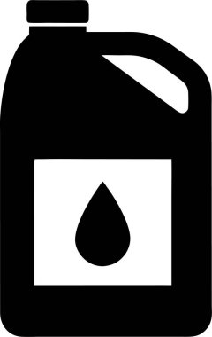 Beyaz arka planda bir motor yağı kabının siyah silueti