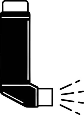  Bir astım soluk açıcı vektörünün siyah silueti beyaz zemin üzerinde Art & Illustration