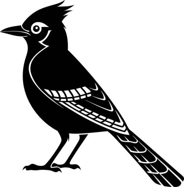 Beyaz arkaplanda Mavi Jay Siluet Sanat ve Görüntü vektörü