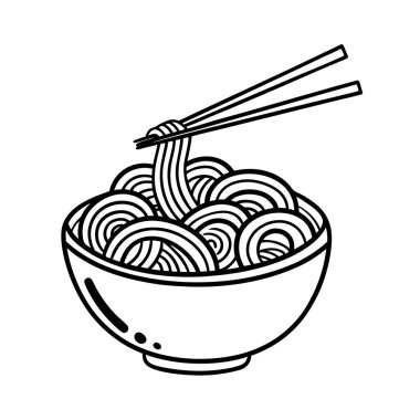 Beyaz arkaplanda bir kase şehriye vektörü Art & Illustration