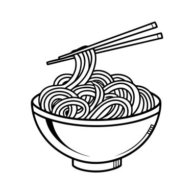 Beyaz arkaplanda bir kase şehriye vektörü Art & Illustration