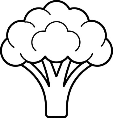 Beyaz arkaplanda Brokoli simgesi vektör çizgisi Art & Illustration