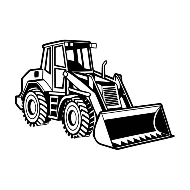 Beyaz arkaplandaki Buldozer Vektör Sanatı & Görüntü