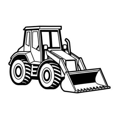 Beyaz arkaplandaki Buldozer Vektör Sanatı & Görüntü