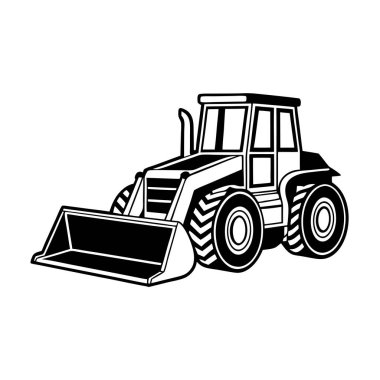Beyaz arkaplandaki Buldozer Vektör Sanatı & Görüntü