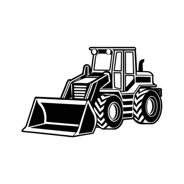 Beyaz arkaplandaki Buldozer Vektör Sanatı & Görüntü