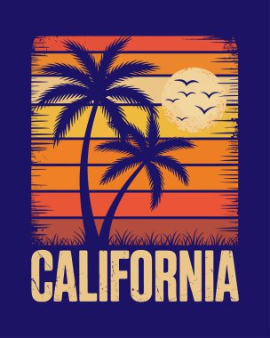 Summer Beach T-Shirt Tasarım Vektör Sanatı & İllüstrasyon