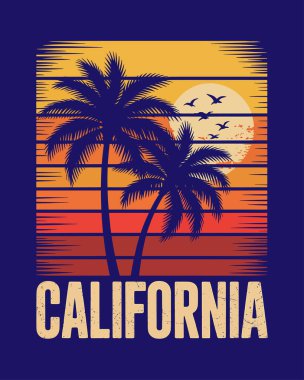 Summer Beach T-Shirt Tasarım Vektör Sanatı & İllüstrasyon
