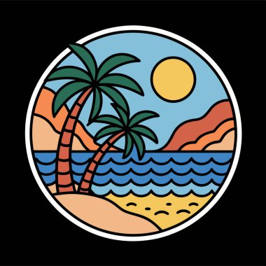 Summer Beach T-Shirt Tasarım Vektör Sanatı & İllüstrasyon