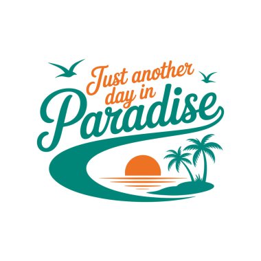 Summer Beach T-Shirt Tasarım Vektör Sanatı & İllüstrasyon