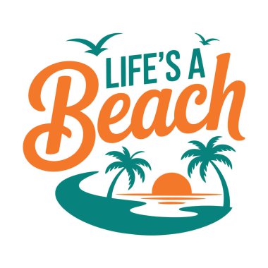 Summer Beach T-Shirt Tasarım Vektör Sanatı & İllüstrasyon