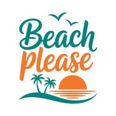 Summer Beach T-Shirt Tasarım Vektör Sanatı & İllüstrasyon