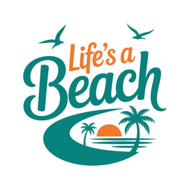 Summer Beach T-Shirt Tasarım Vektör Sanatı & İllüstrasyon