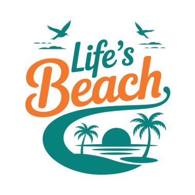 Summer Beach T-Shirt Tasarım Vektör Sanatı & İllüstrasyon