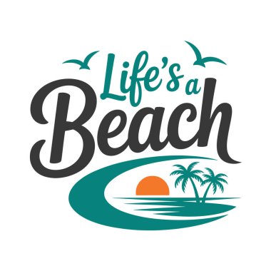 Summer Beach T-Shirt Tasarım Vektör Sanatı & İllüstrasyon