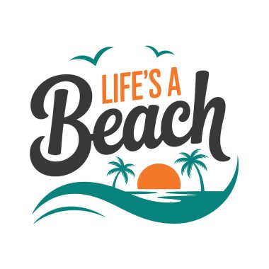 Summer Beach T-Shirt Tasarım Vektör Sanatı & İllüstrasyon