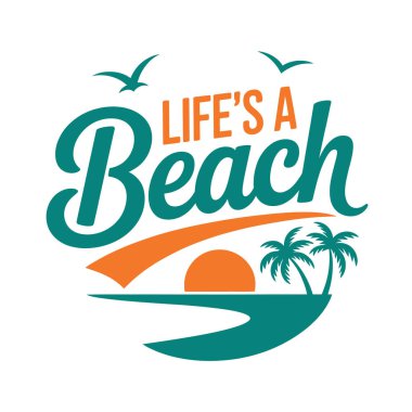 Summer Beach T-Shirt Tasarım Vektör Sanatı & İllüstrasyon