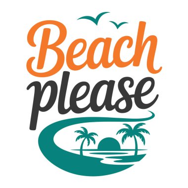 Summer Beach T-Shirt Tasarım Vektör Sanatı & İllüstrasyon