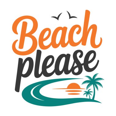 Summer Beach T-Shirt Tasarım Vektör Sanatı & İllüstrasyon