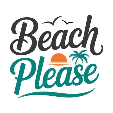 Summer Beach T-Shirt Tasarım Vektör Sanatı & İllüstrasyon