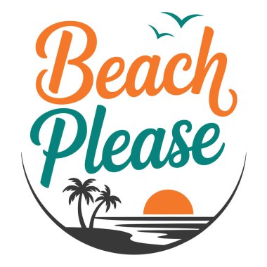 Summer Beach T-Shirt Tasarım Vektör Sanatı & İllüstrasyon