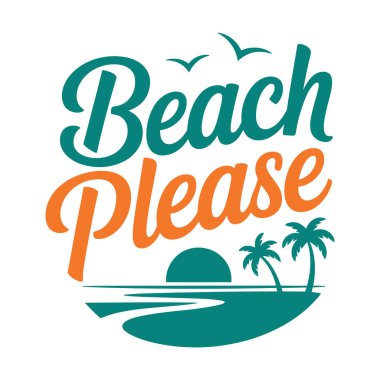 Summer Beach T-Shirt Tasarım Vektör Sanatı & İllüstrasyon