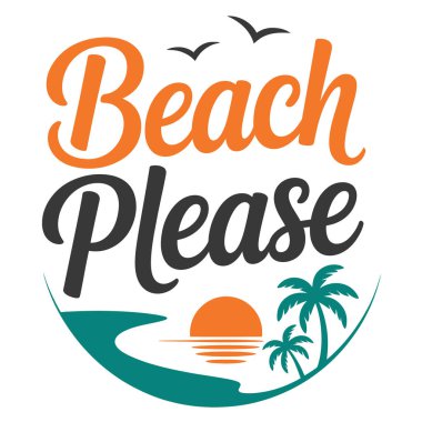 Summer Beach T-Shirt Tasarım Vektör Sanatı & İllüstrasyon