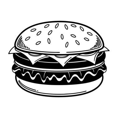 Burger Vektör Siluet Sanat & Görüntü