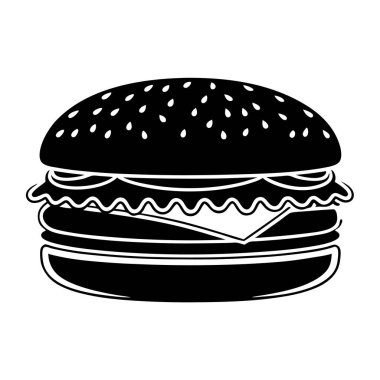 Burger Vektör Siluet Sanat & Görüntü