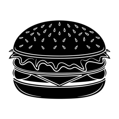 Burger Vektör Siluet Sanat & Görüntü
