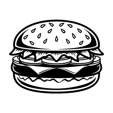 Burger Vektör Siluet Sanat & Görüntü
