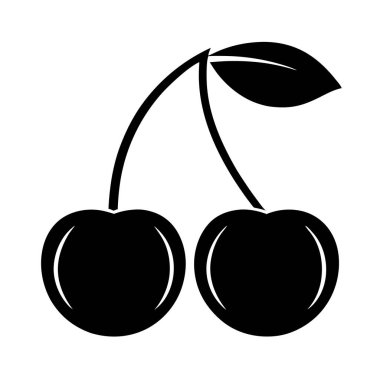 Beyaz arkaplanda kiraz vektörü silueti Art & Illustration