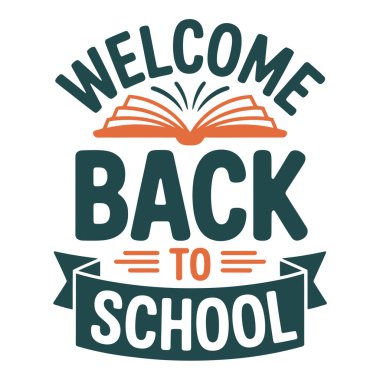 Okula dönelim. Renkli el çizimi metin ile vektör harfi