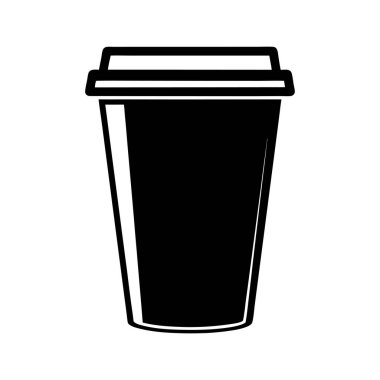 Buharlı Kahve Kupası, Klasik Siyah & Beyaz Simge Vektör Sanatı & İllüstrasyon