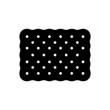 Dikdörtgen şeklinde bir krakerin basit siyah silüeti.