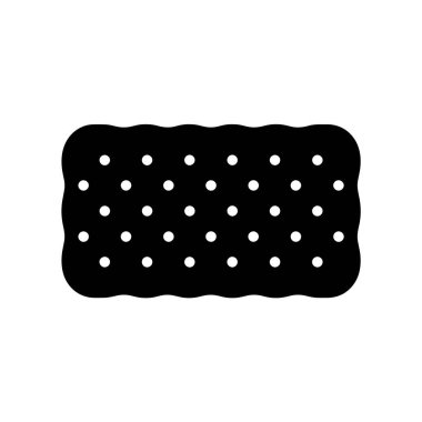 Dikdörtgen şeklinde bir krakerin basit siyah silüeti.