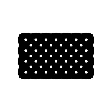 Dikdörtgen şeklinde bir krakerin basit siyah silüeti.