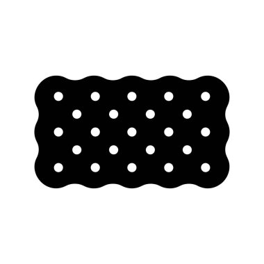 Dikdörtgen şeklinde bir krakerin basit siyah silüeti.