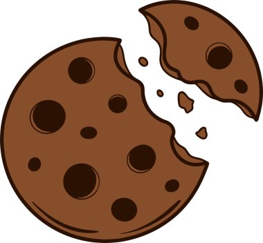 Isırılmış Çikolatalı Çerez Kurabiye Vektör Sanatı & İllüstrasyon