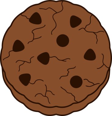 Isırılmış Çikolatalı Çerez Kurabiye Vektör Sanatı & İllüstrasyon