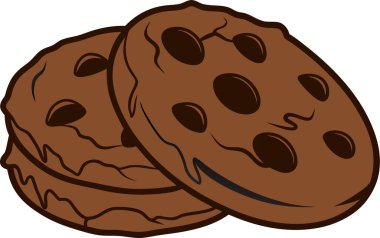 Isırılmış Çikolatalı Çerez Kurabiye Vektör Sanatı & İllüstrasyon