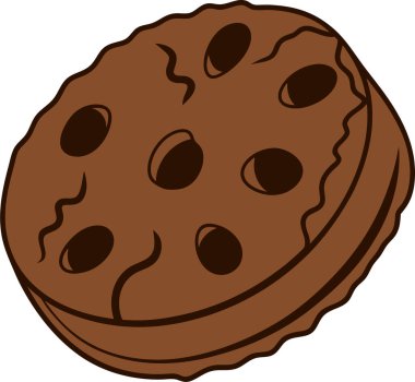 Isırılmış Çikolatalı Çerez Kurabiye Vektör Sanatı & İllüstrasyon