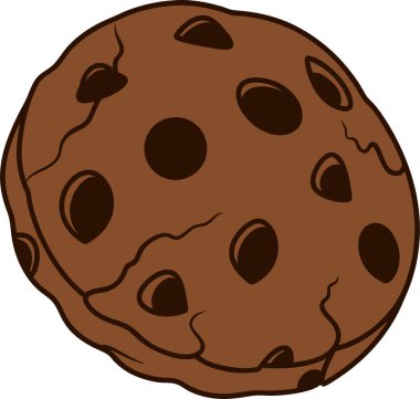 Isırılmış Çikolatalı Çerez Kurabiye Vektör Sanatı & İllüstrasyon