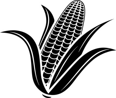 Sweet Corn Cob Siluet vektörü Art & Illustration
