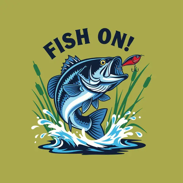 Bir mavi levrek sudan atlıyor, kırmızı bir balık avlıyor kuyruk arasında ve su sıçratan bir yem..