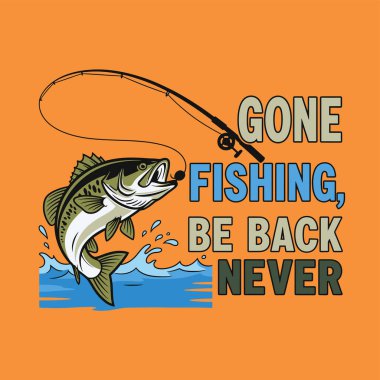 Zıplayan bir levrek, üzerinde turuncu bir arka planda 