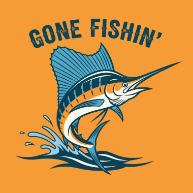 Kılıçbalığının, balık tutmaya gitmiş bir kılıçbalığıyla sudan atladığı bir film. Çeşitli ölçeklenebilir tasarım...