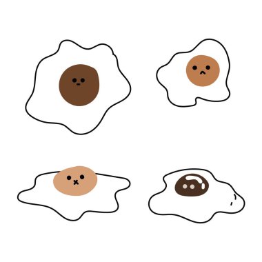 Kaprisli Sunny Side Up Vector: Duygusallığı ile Asgari Gıda İllüstrasyonu